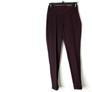 Nine West Plum Black Ponte Leggings Mid Rise Pull On Seamed NWT